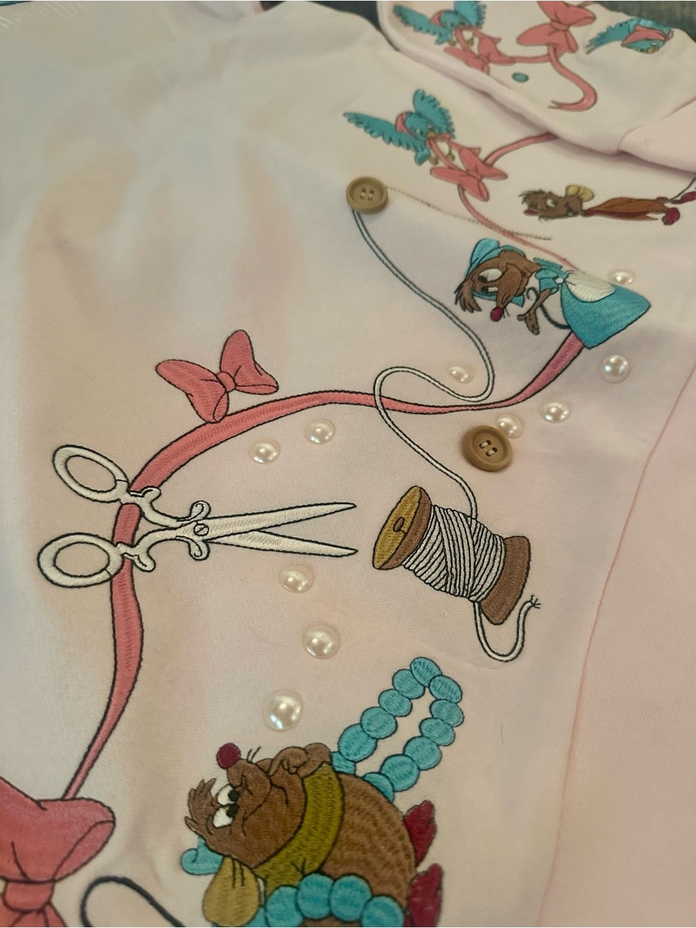 Disney Light Pink Cinderella Crewneck Sweatshirt with Character Trim - Picture 5 of 5
